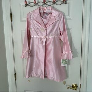 Bonnie Jean Rosê Satin Blazer and Dress Floral Accent So Darling!🌸